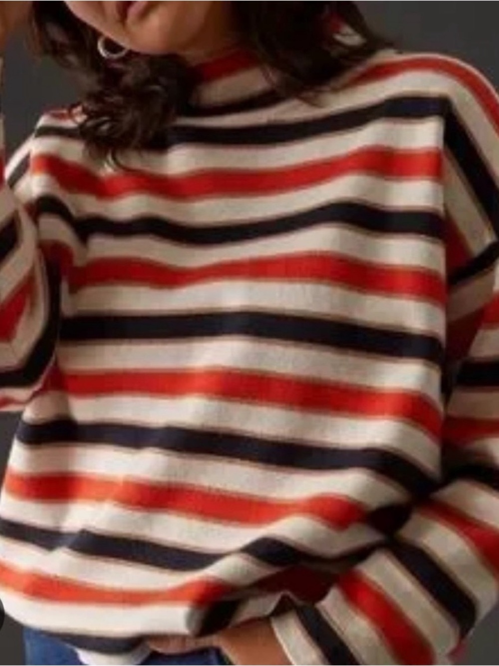Anthropologie Maeve ‘Carys’ Striped Mockneck Size L